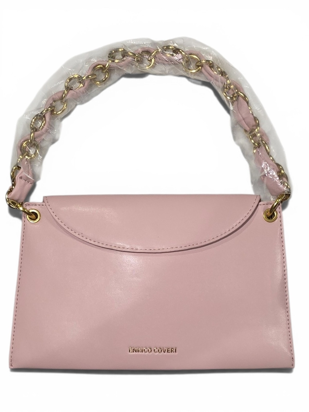Enrico Coveri Pink Clutch Bag | Chain Strap | Two Straps | 12x7.5x1